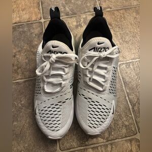 Nike White and Black Air 270 Athletic Sneakers